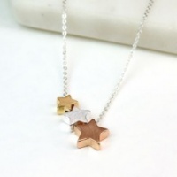Triple Mixed Brushed Star Necklace Peace of Mind
